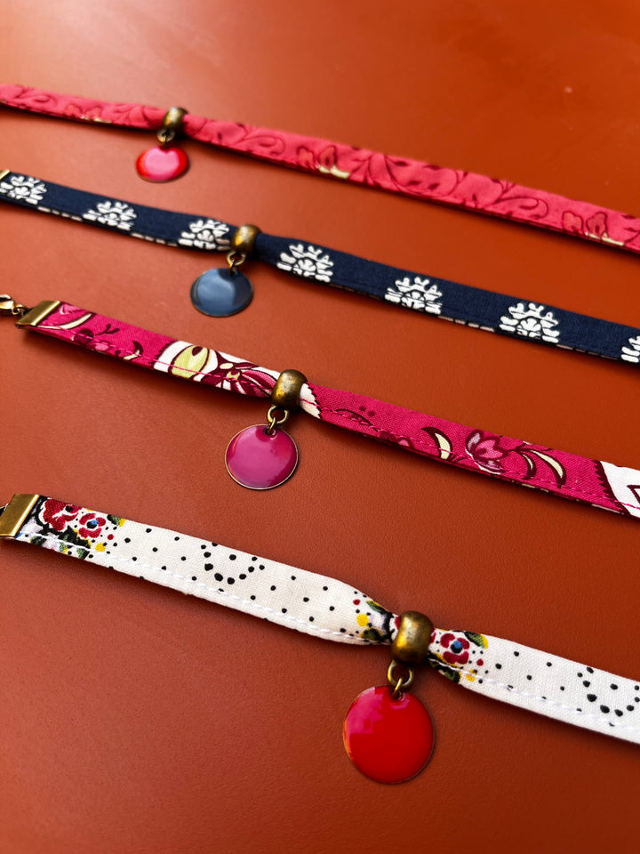Le Mirabeau – Bracelet en tissu provençal rose