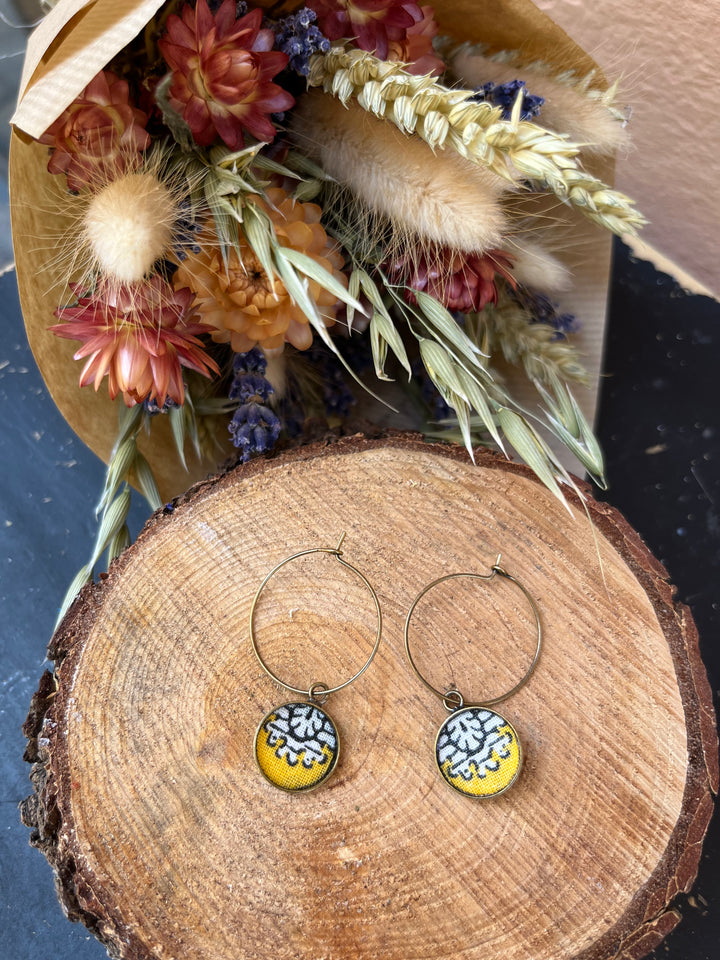 Boucles d’oreilles créoles provencales Mazette jaune