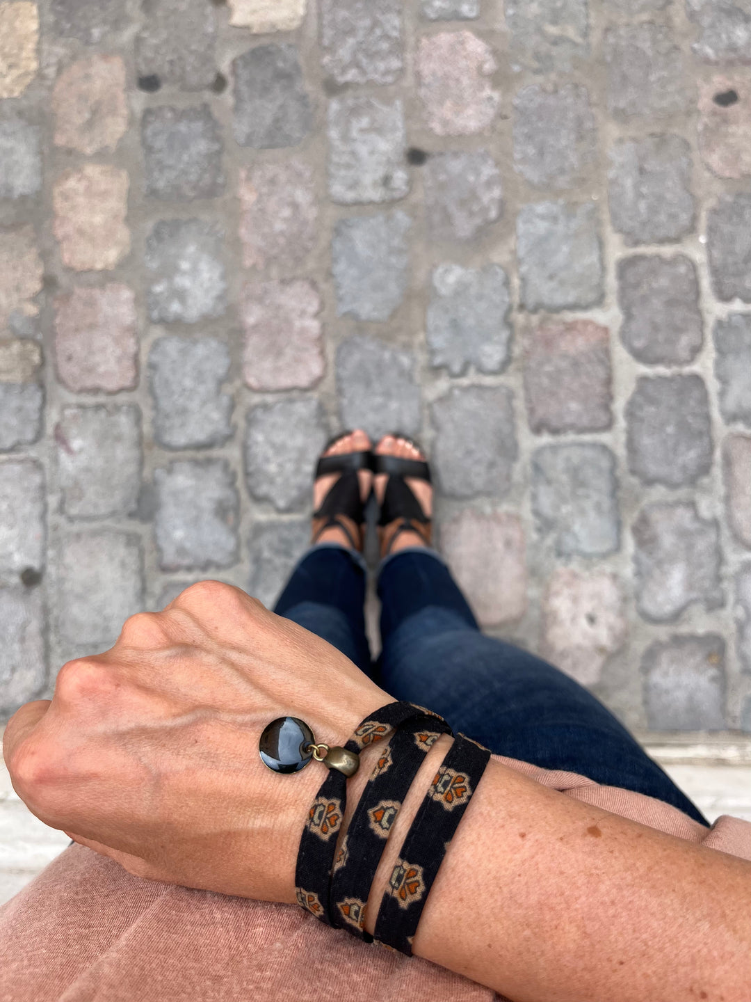 Bracelet provençal 3 tours Mirabeau noir