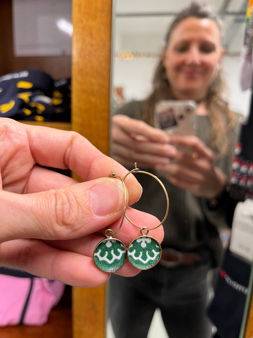 Boucles d’oreilles créoles provencales Mazette vertes