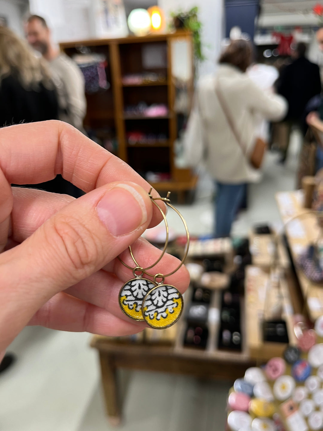 Boucles d’oreilles créoles provencales Mazette jaune