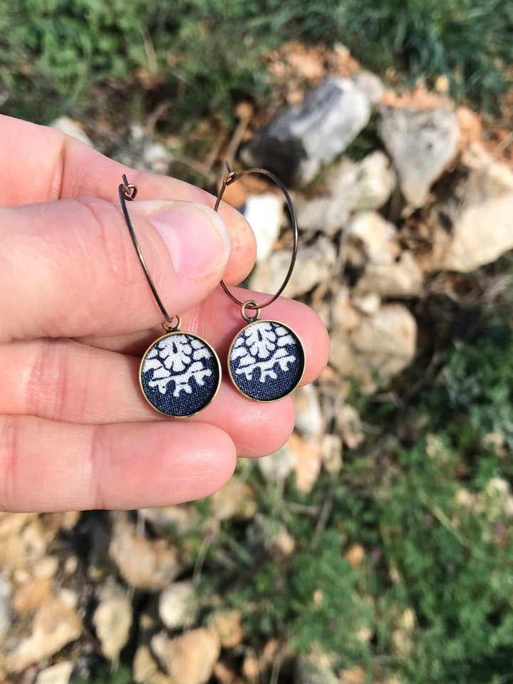 Boucles d’oreilles créoles Mazette marine