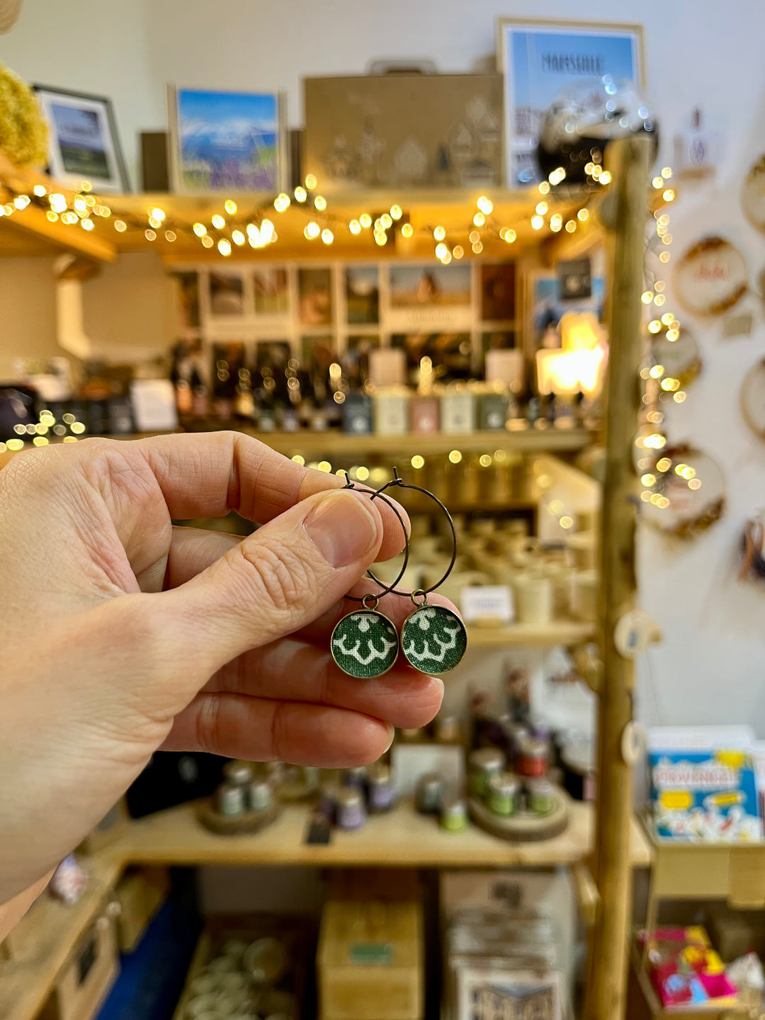 Boucles d’oreilles créoles provencales Mazette vertes