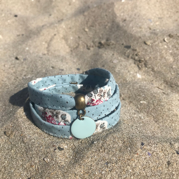 Bracelet provençal 3 tours Mirabeau bleu ciel