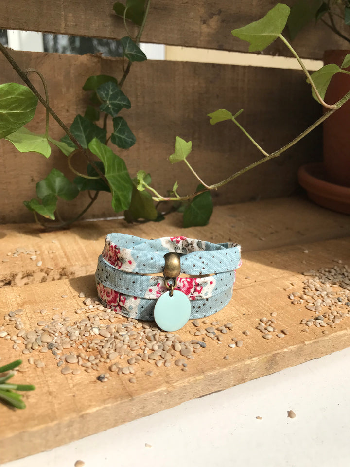 Bracelet provençal 3 tours Mirabeau bleu ciel