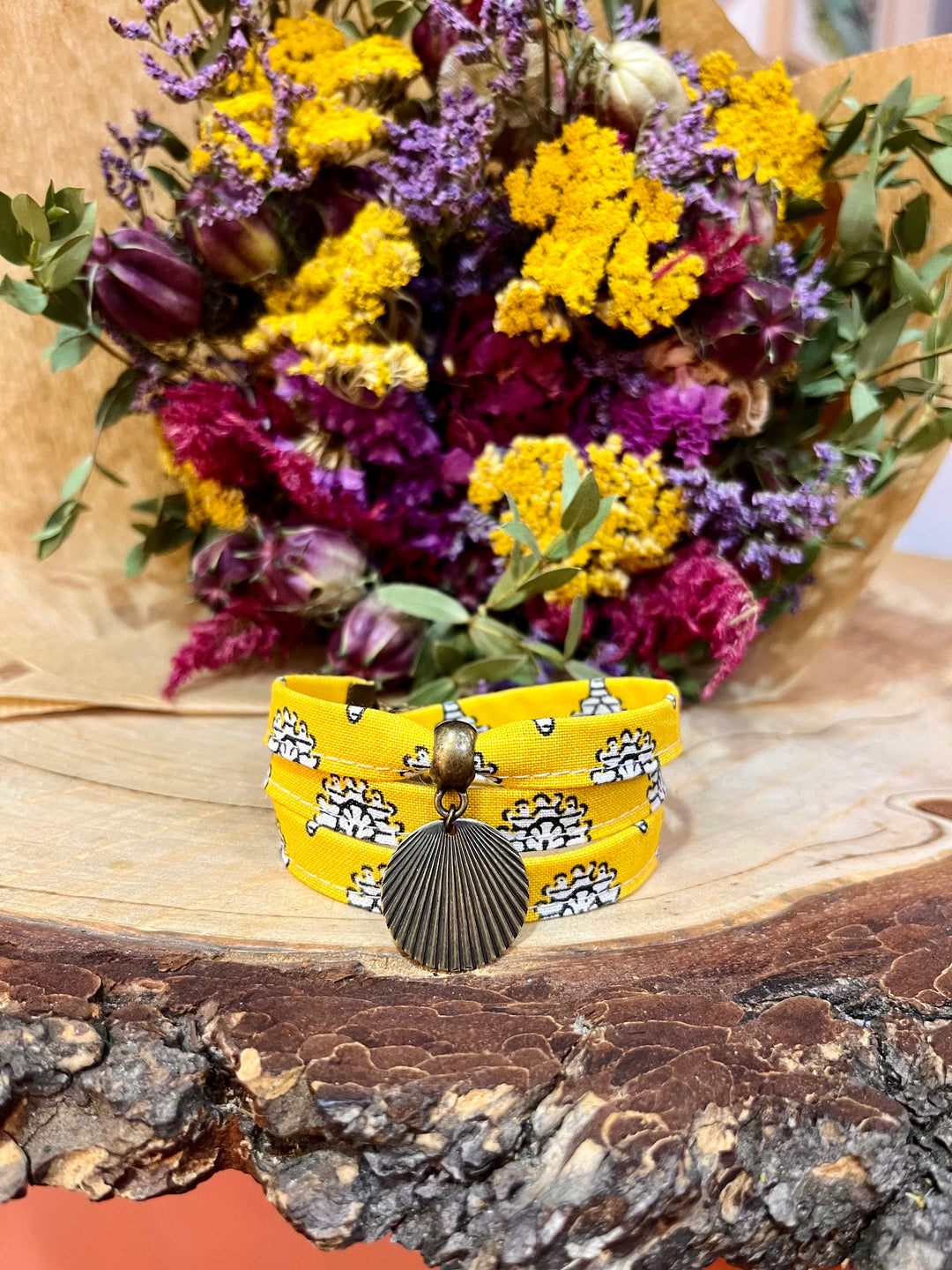 Bracelet tissu provençal Borély 3 tours