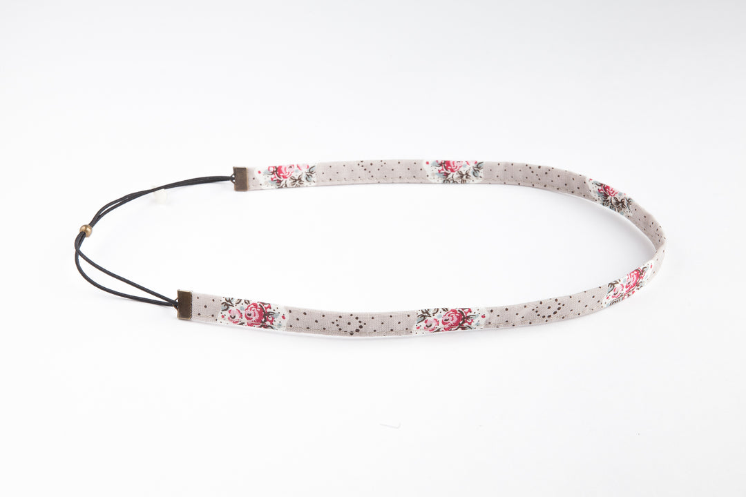 Headband fin gris fleuri l’Eyraguais