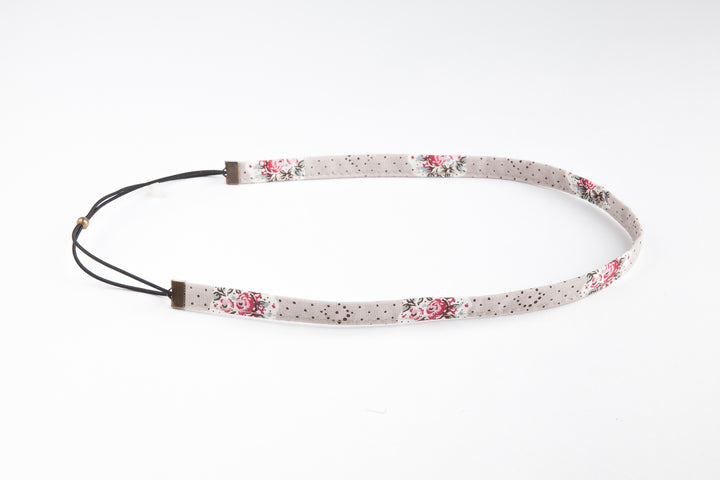Headband fin gris fleuri l’Eyraguais