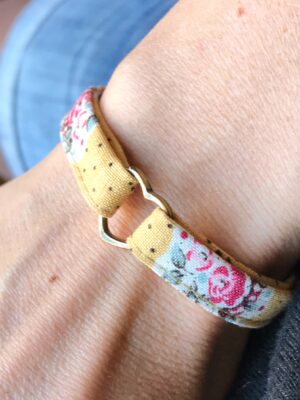 bracelet tissu liberty jaune