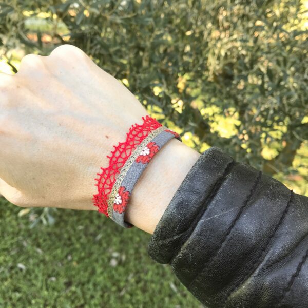 bracelet liberty dentelle rouge