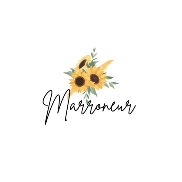 badge marroneur fleur de tournesol